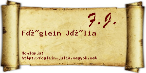 Föglein Júlia névjegykártya
