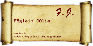 Föglein Júlia névjegykártya